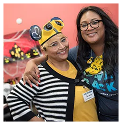 Volunteers smiling together